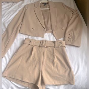 Blush Pink Blazer & Shorts Set